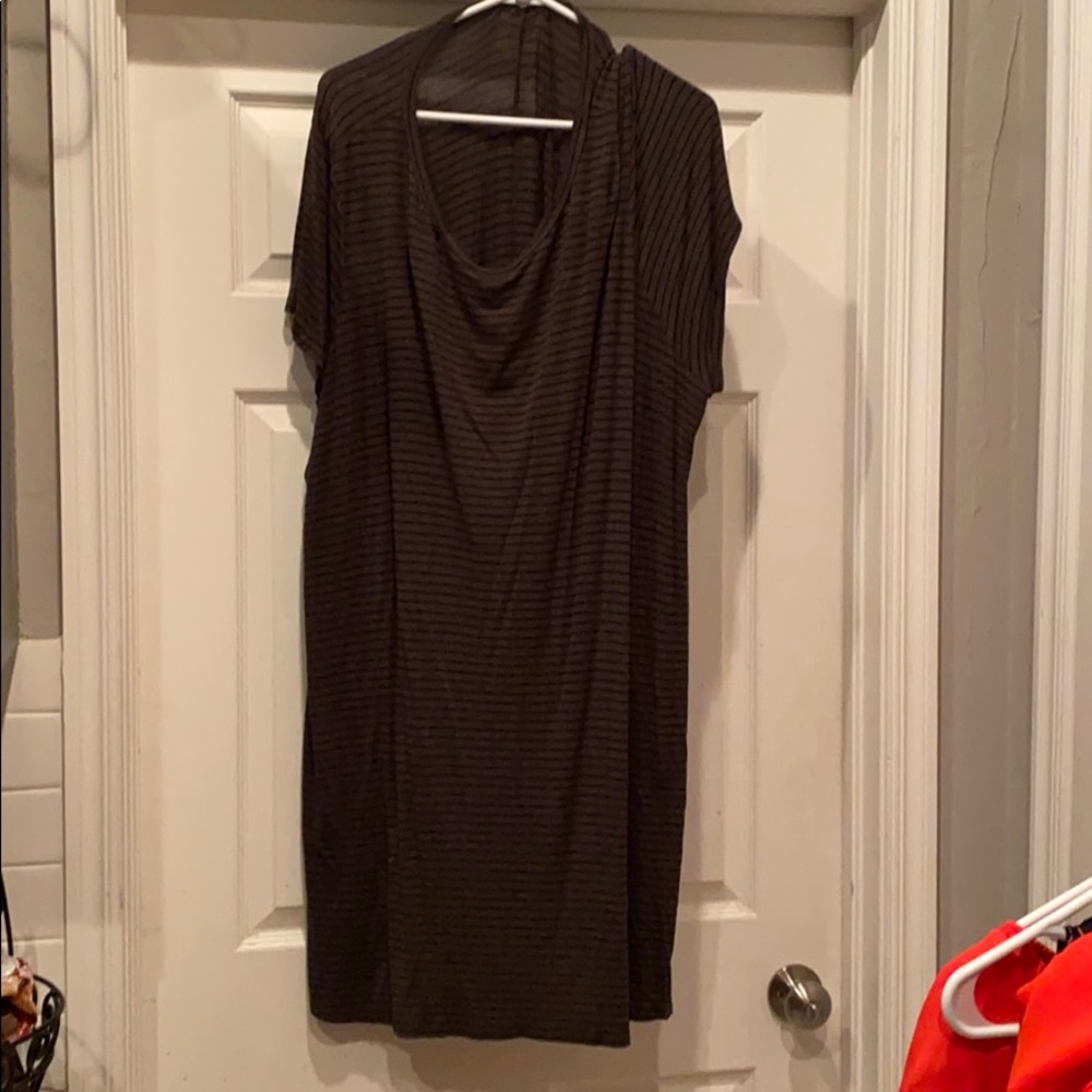 Lovesick size 4x olive and black striped dress